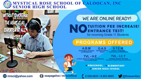 mystical rose school of caloocan|Enrollment 2021 .